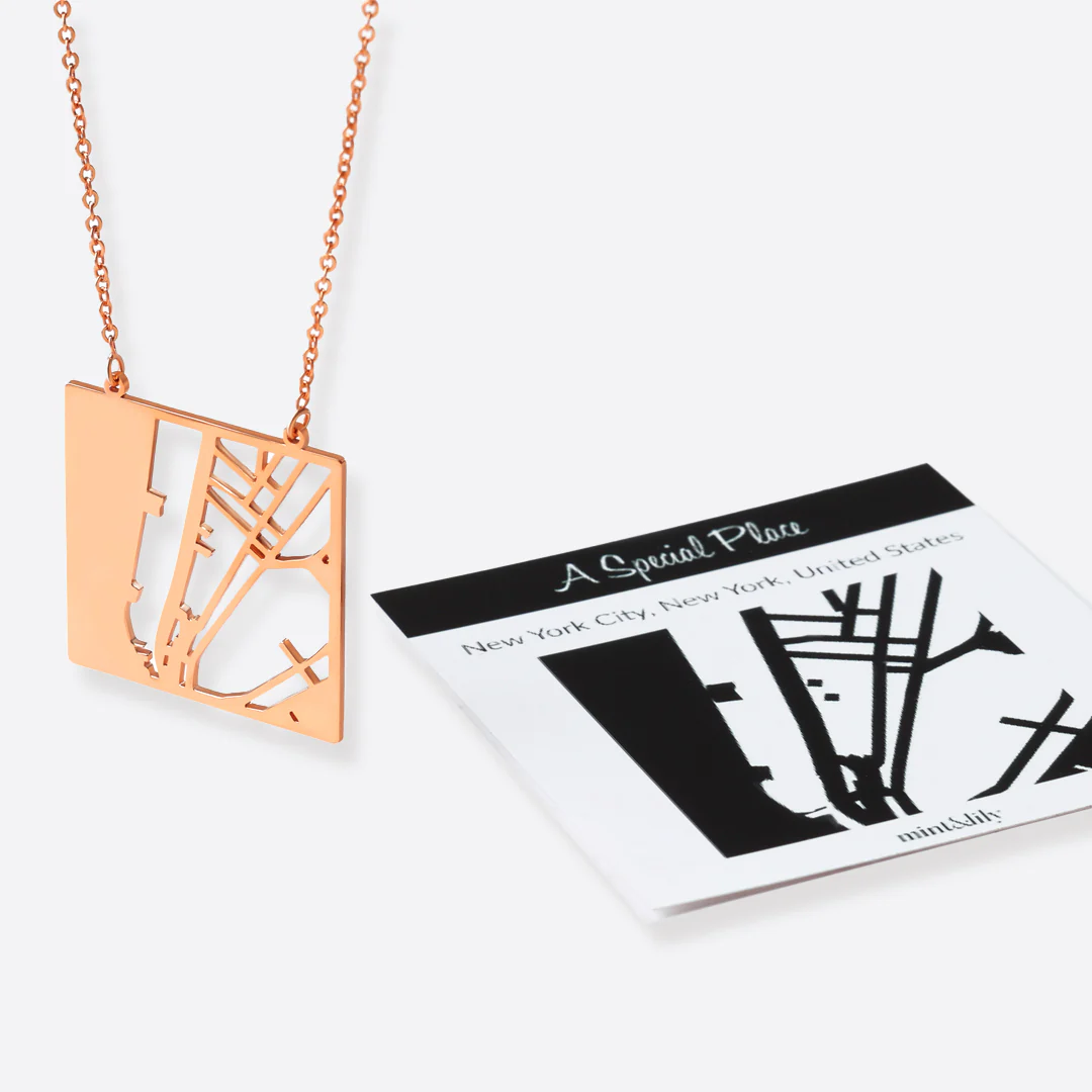 Custom Map Pendant Necklace