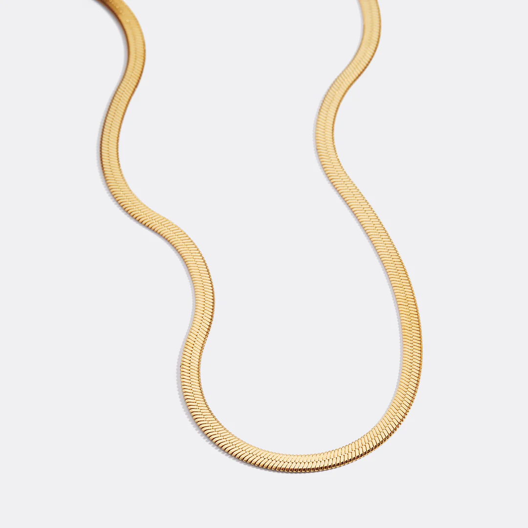Herringbone Gold Chain Necklace