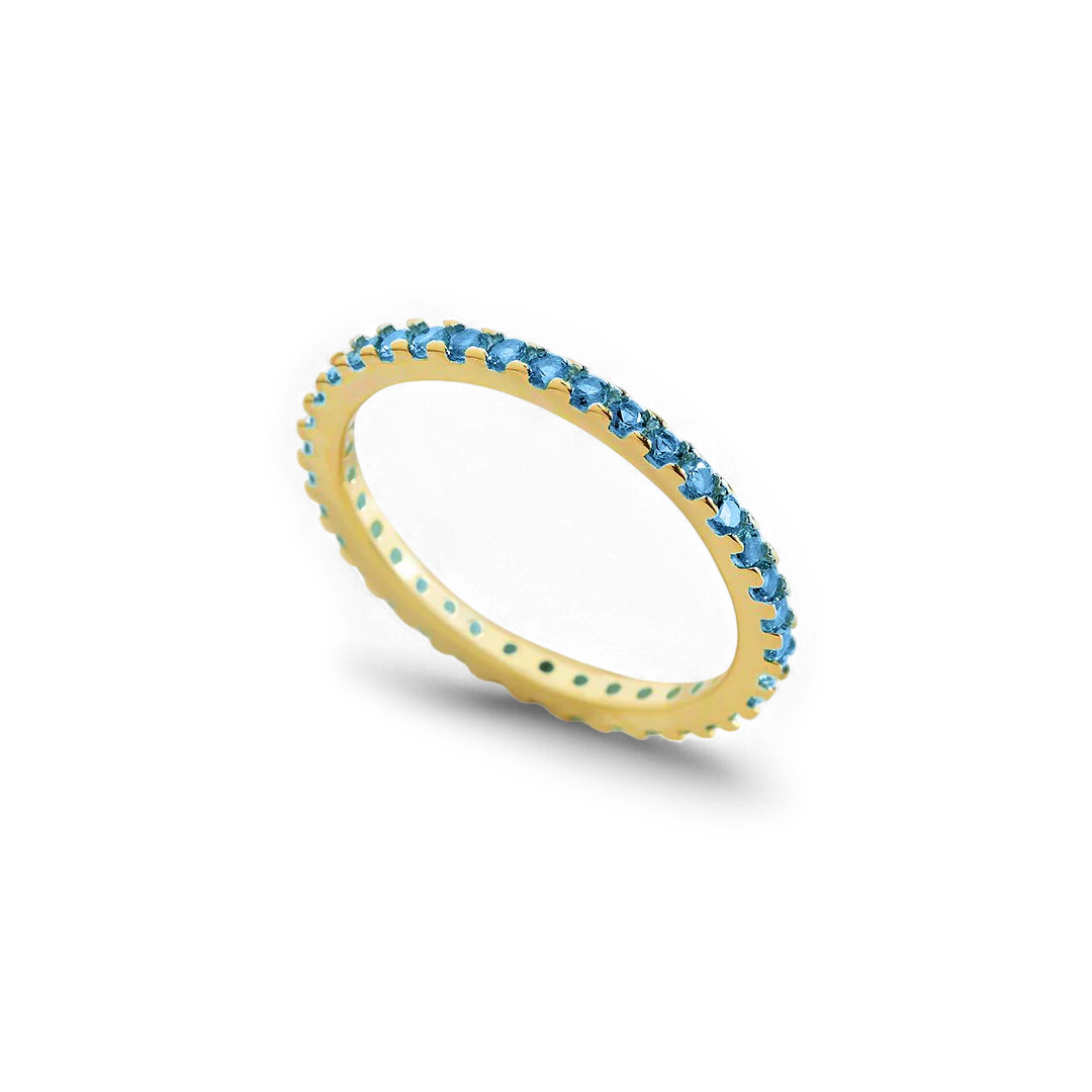 March Birthstone Eternity Stacking Ring