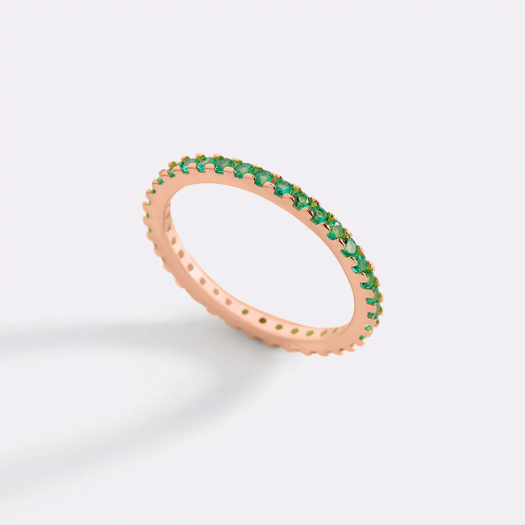 May Birthstone Eternity Stacking Ring