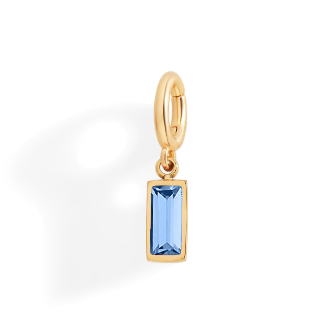 Dainty Baguette Birthstone Charm