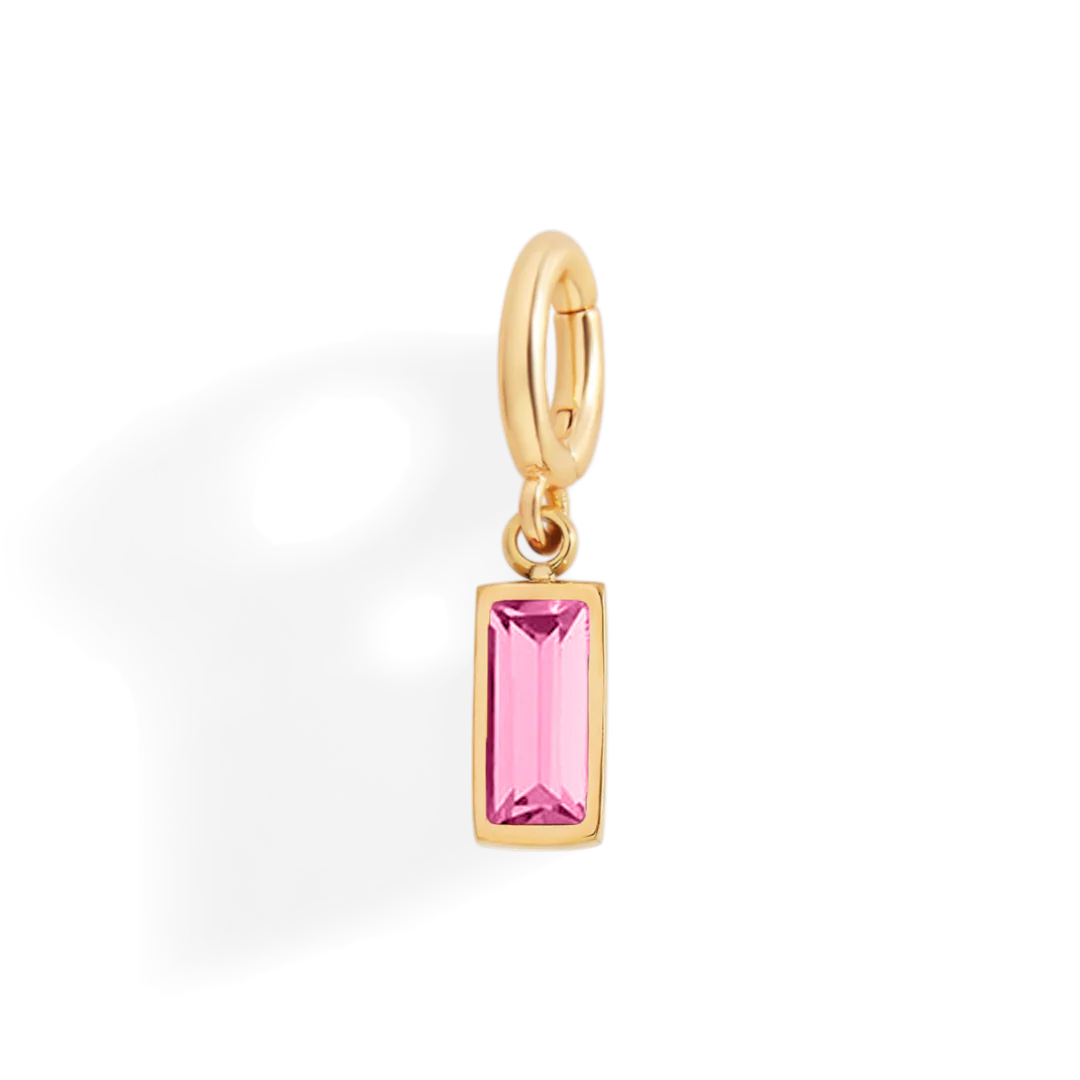 Dainty Baguette Birthstone Charm