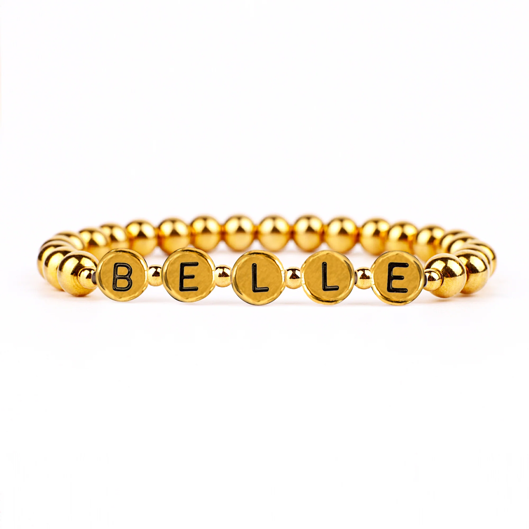 Custom Gold Beaded Name Bracelet