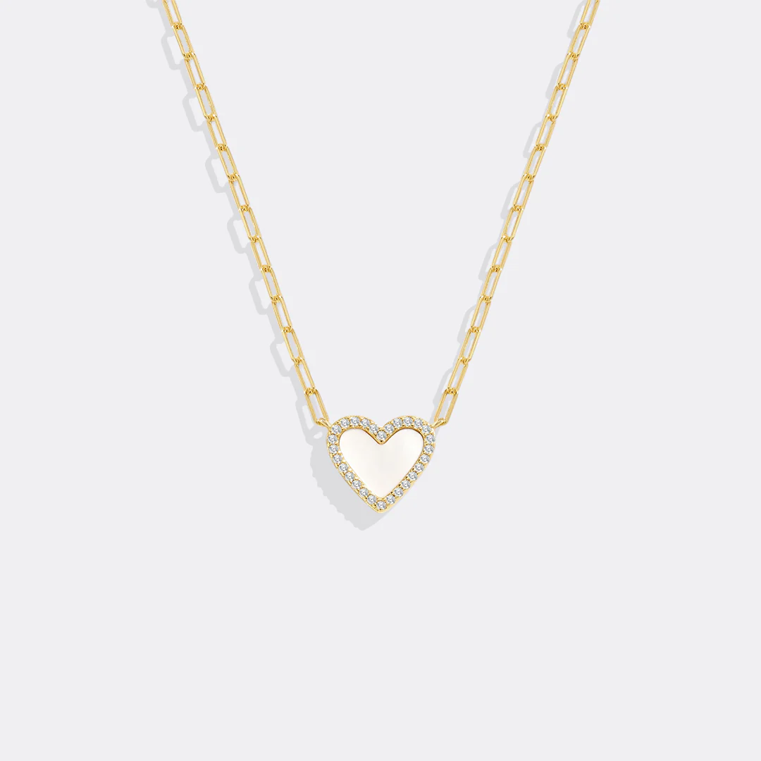 Dainty Heart Paperclip Necklace