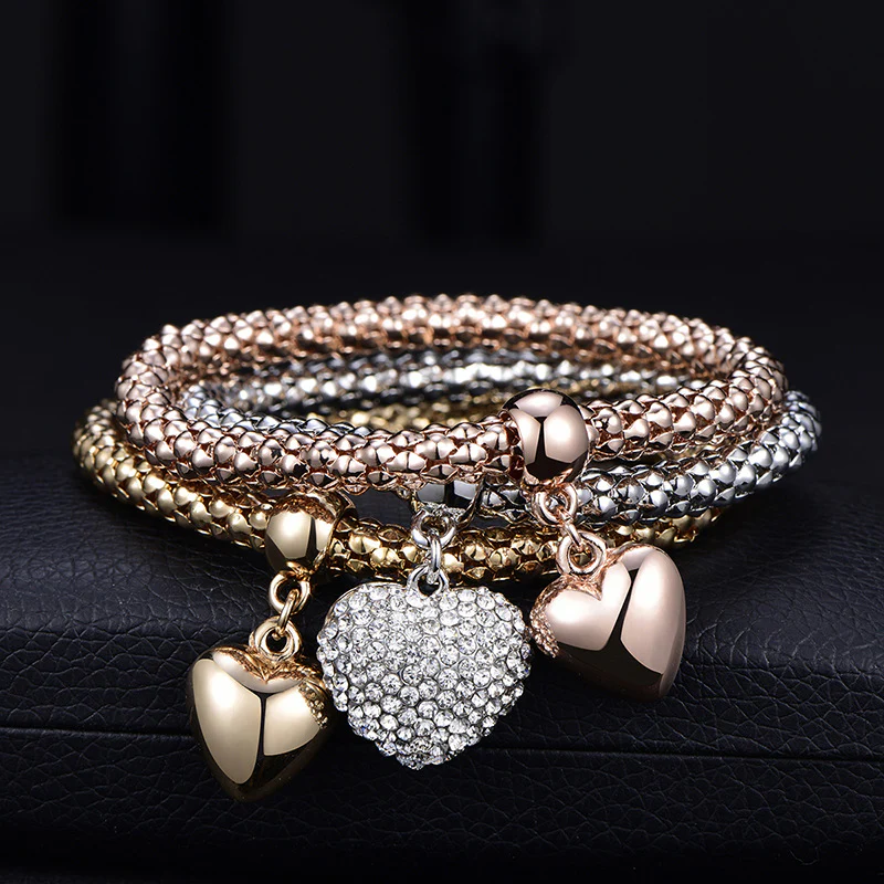 Solid Hearts Metal Bracelet