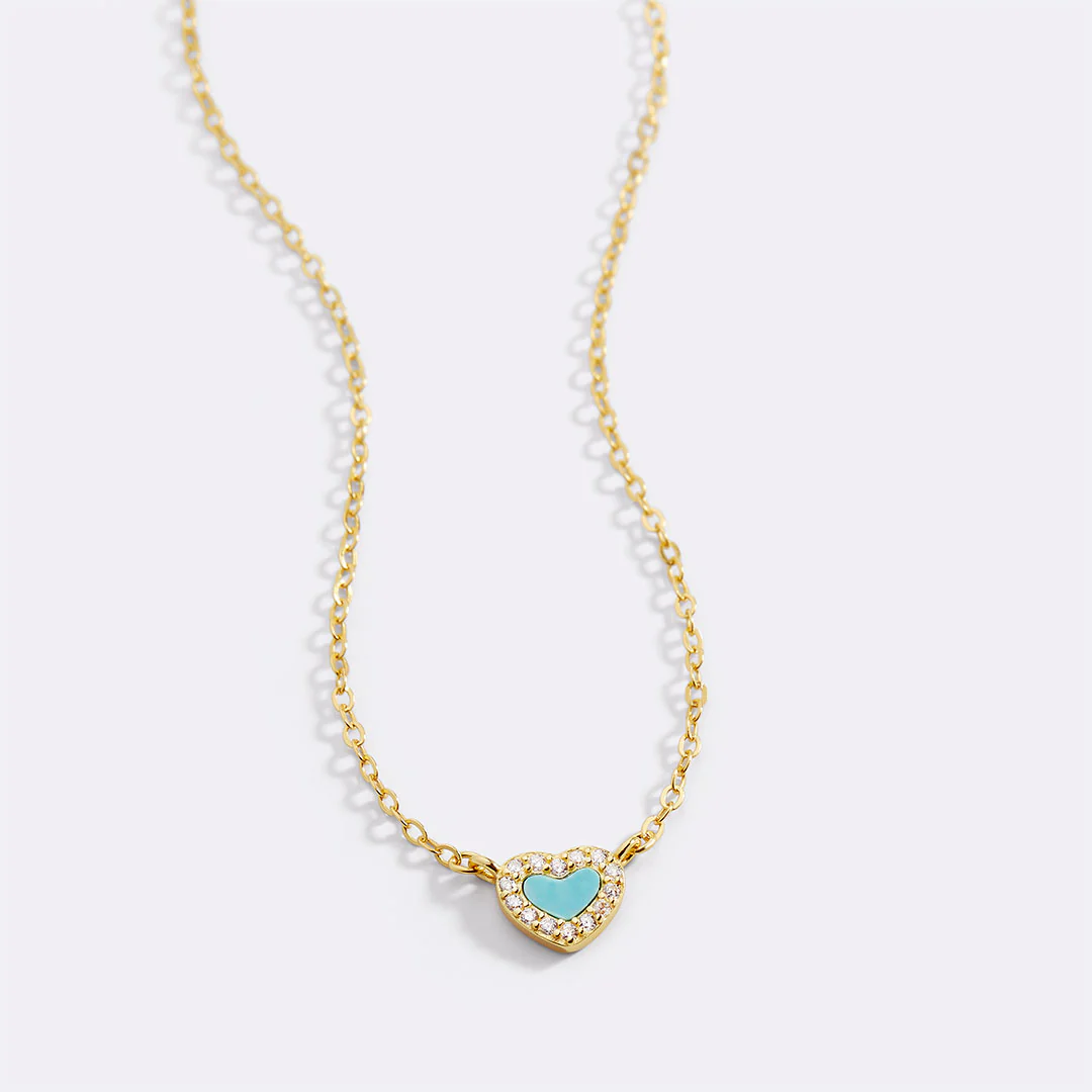 Tiny Turquoise Heart Choker