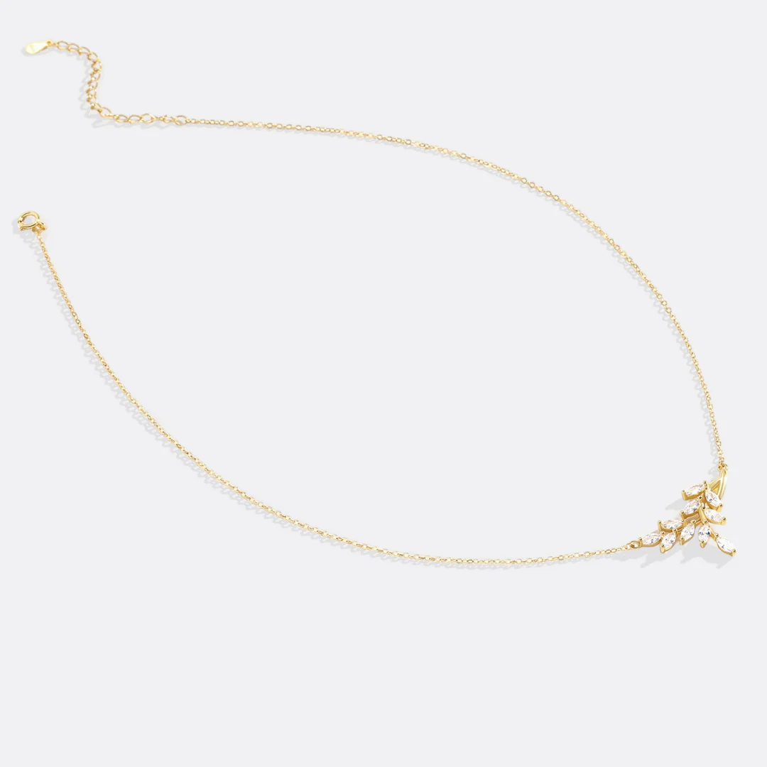 Birthstone Leaf Pendant Necklace