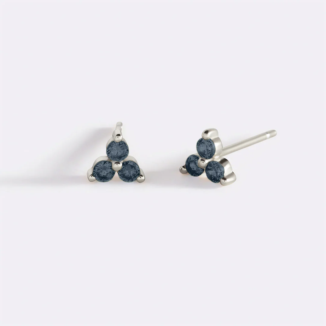 Trinity Birthstone Stud Earrings