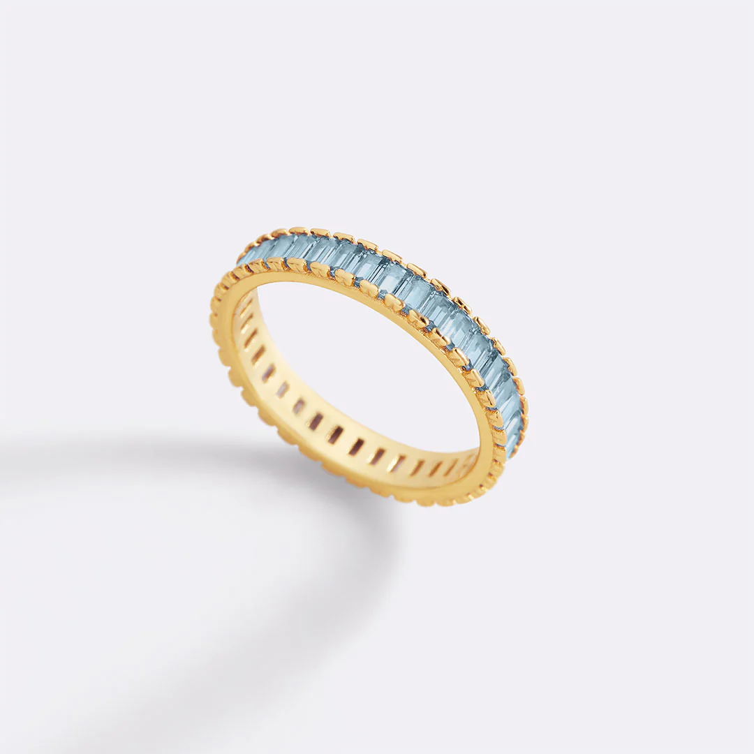 Baguette Birthstone Eternity Band