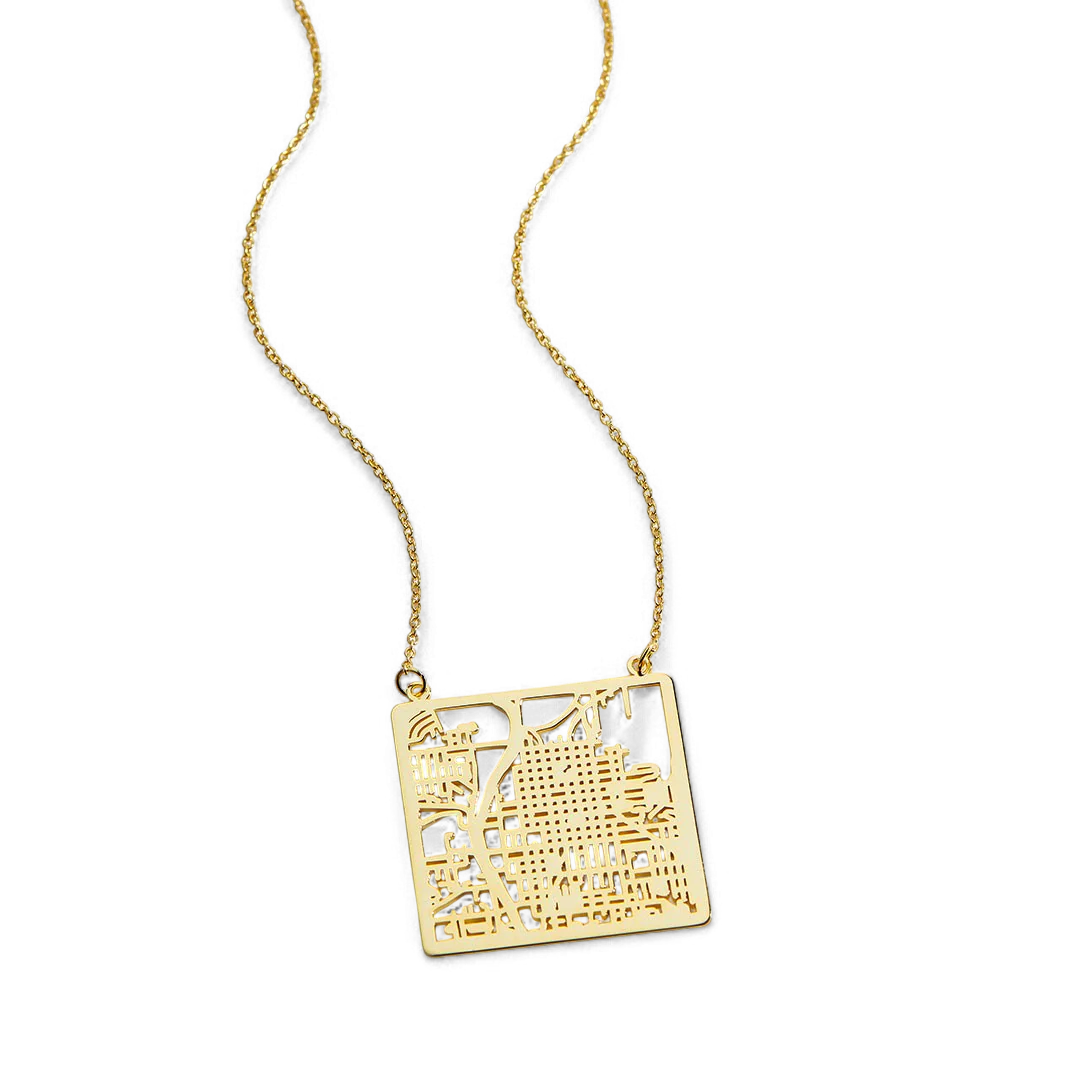 Custom Map Pendant Necklace