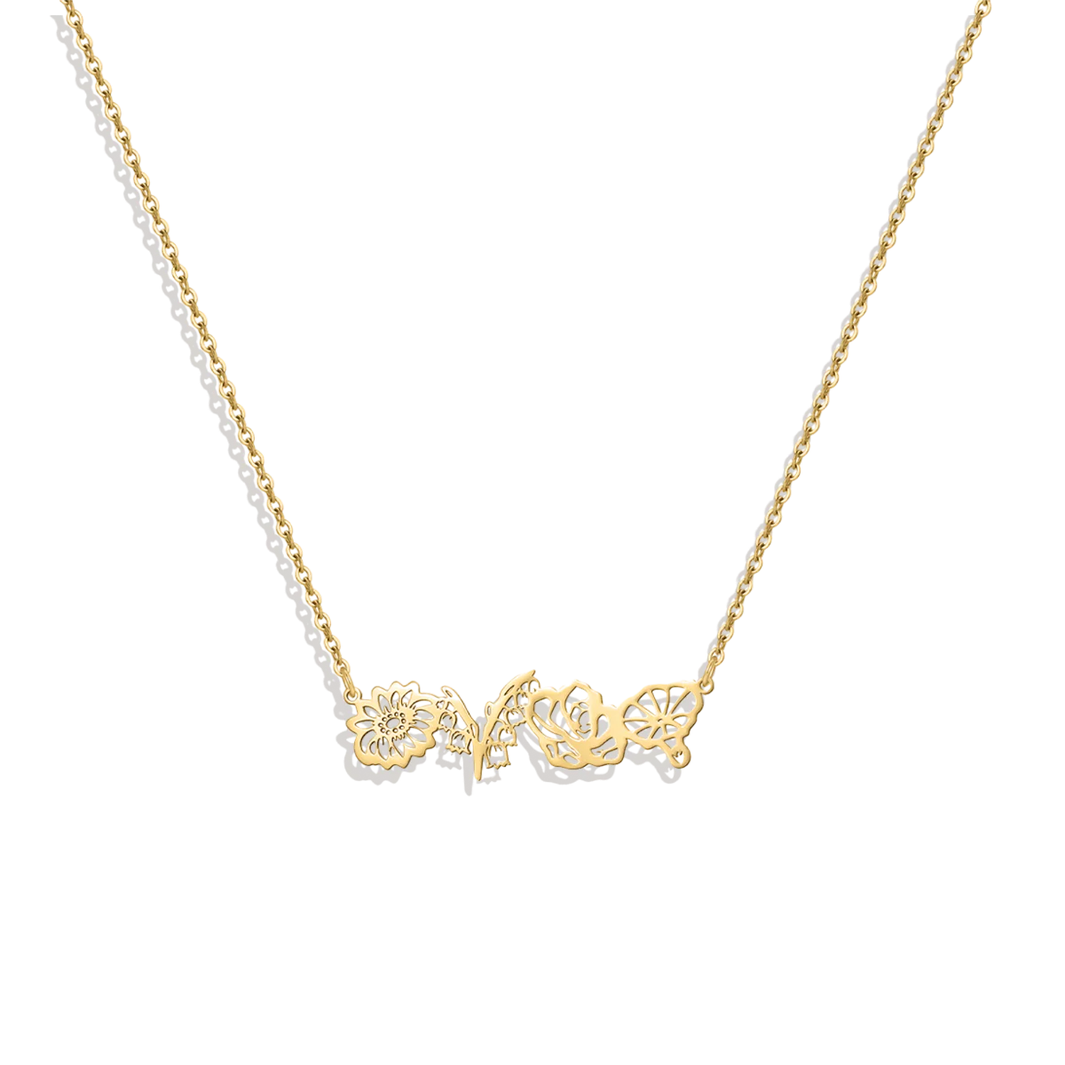 Personalized Birth Flower String Bouquet Necklace