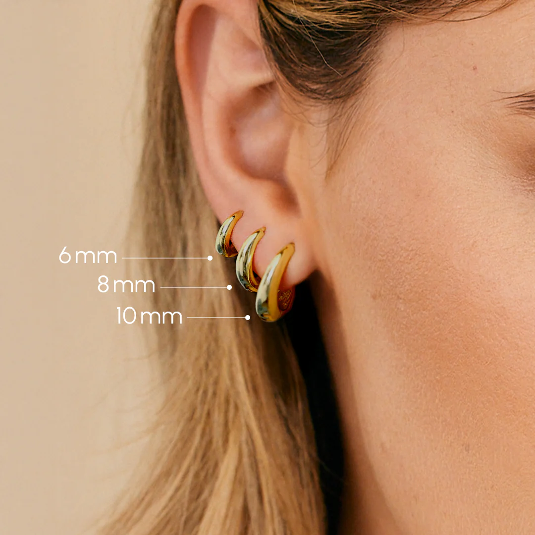 Teardrop Huggie Hoop Earrings