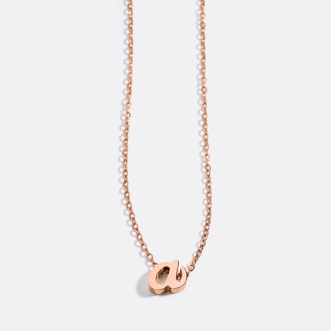 Tiny Script Initial Necklace