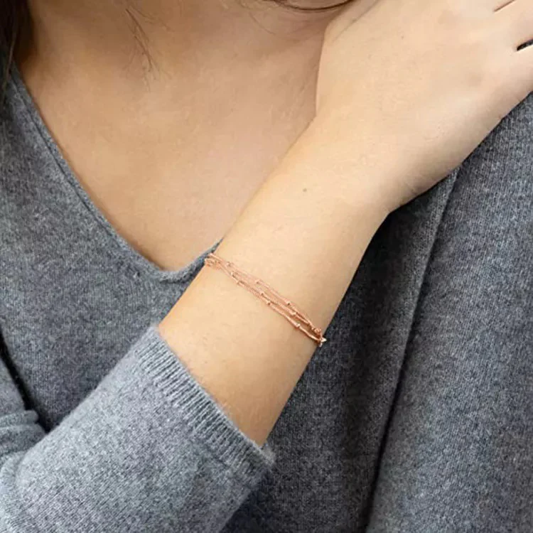 Triple Layer Satellite Chain Bracelet