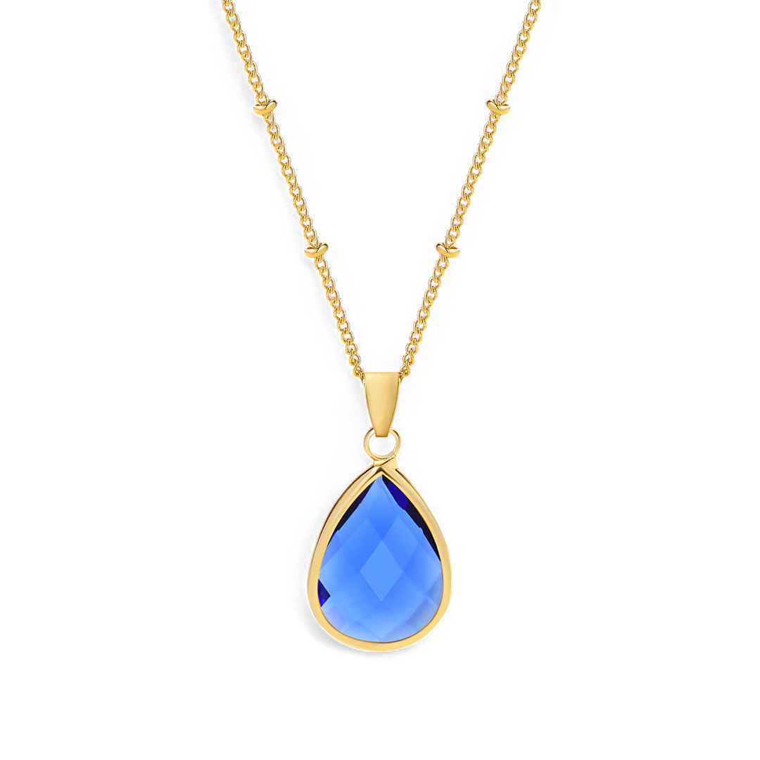 Birthstone Drop Pendant Necklace