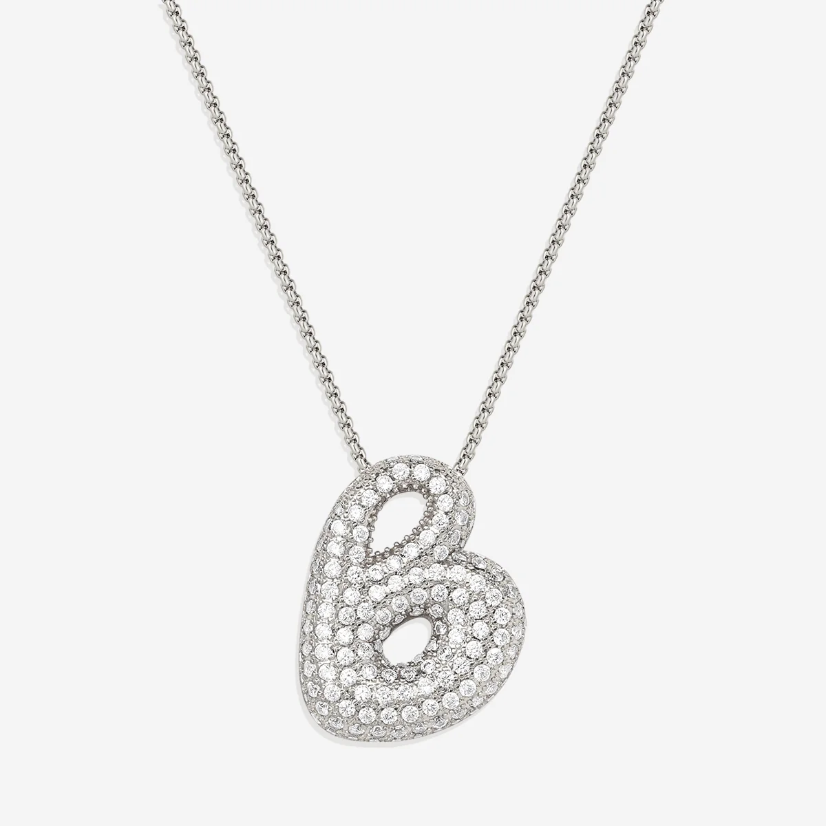 Pave Bubble Initial Necklace