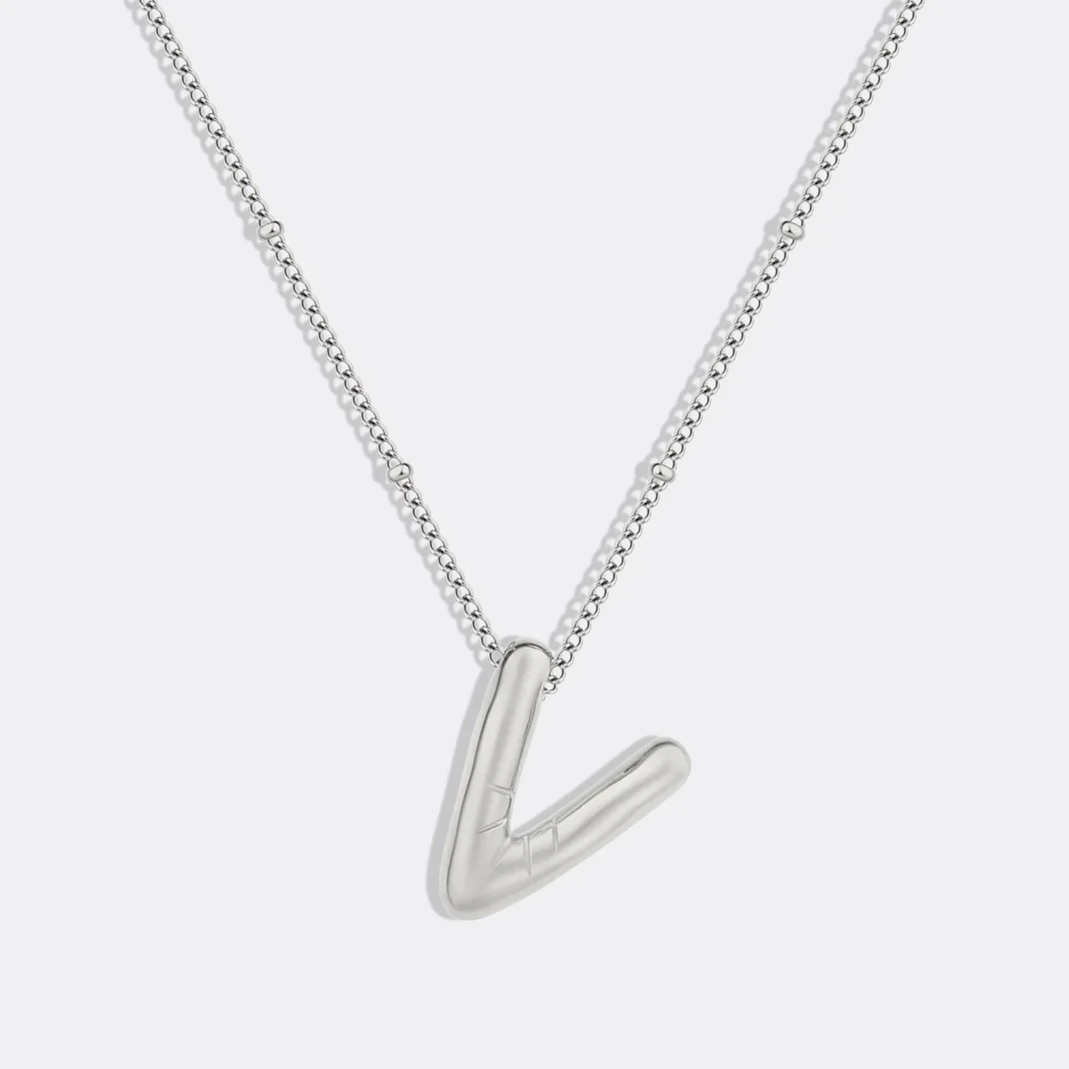 Balloon Initial Necklace with Satellite Chain