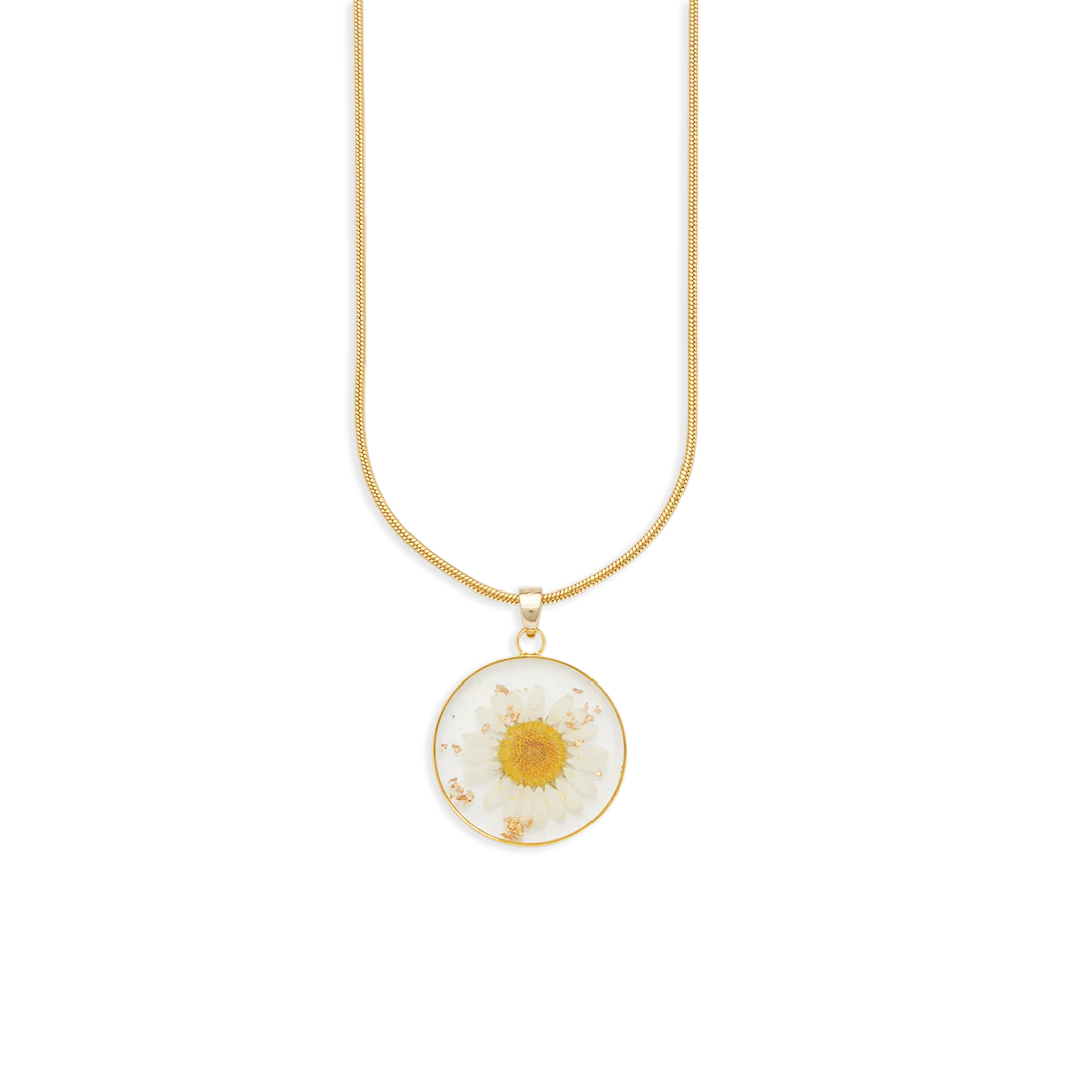 Pressed Birth Flower Necklace