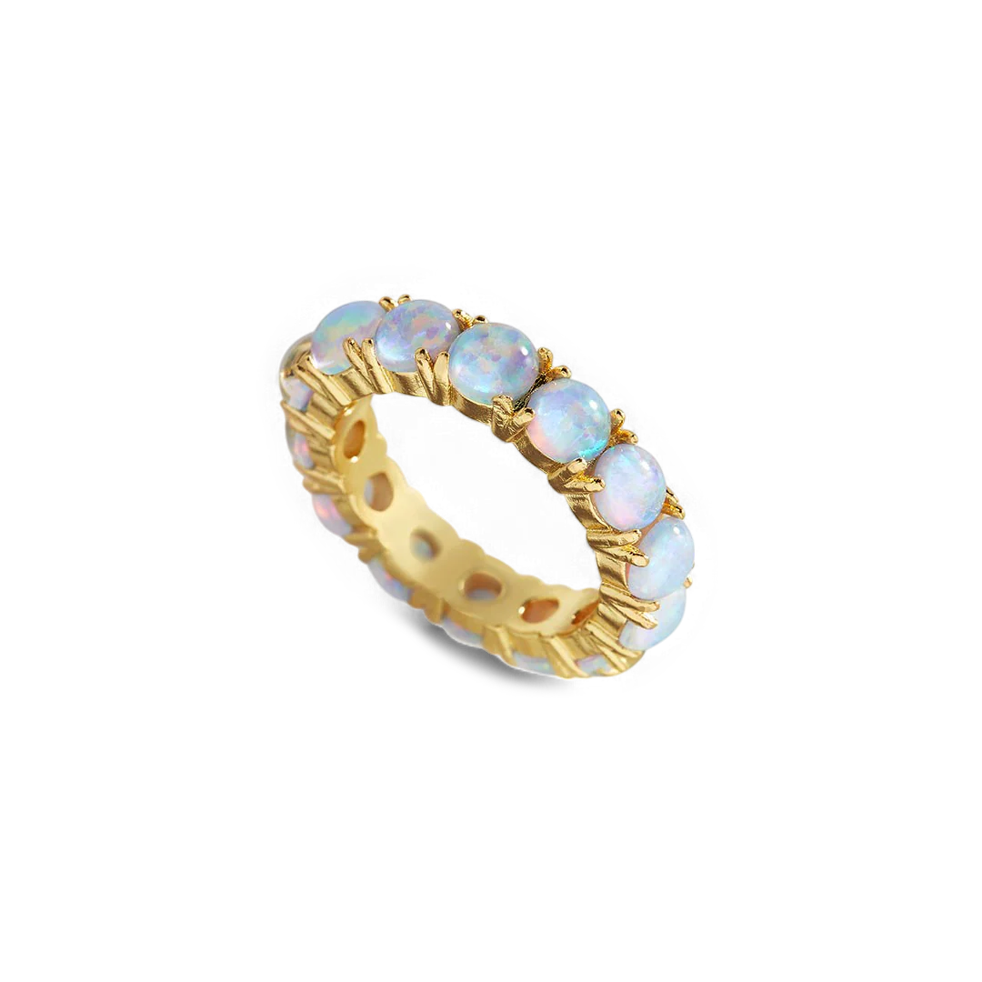 Blue Opal Eternity Ring