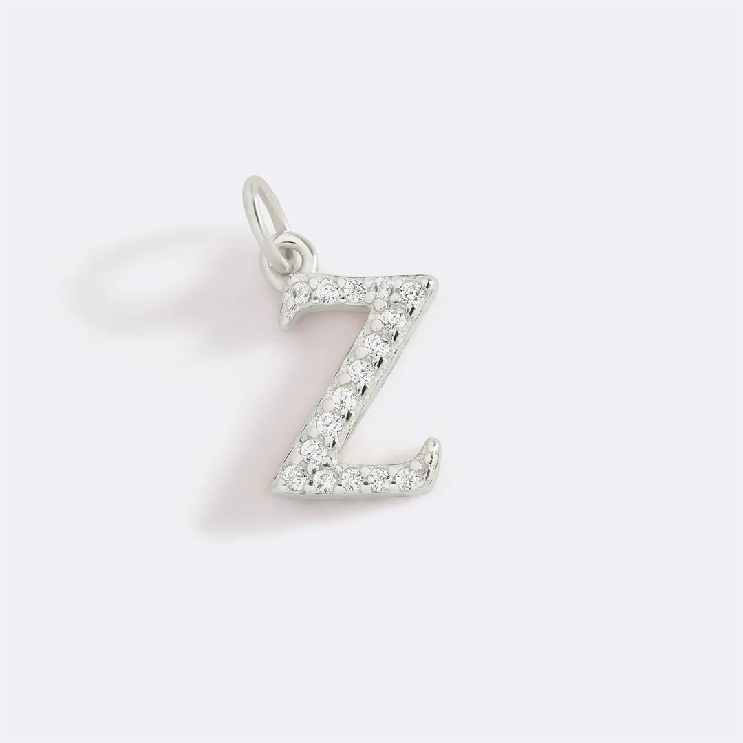 Dainty Pave Initial Charm