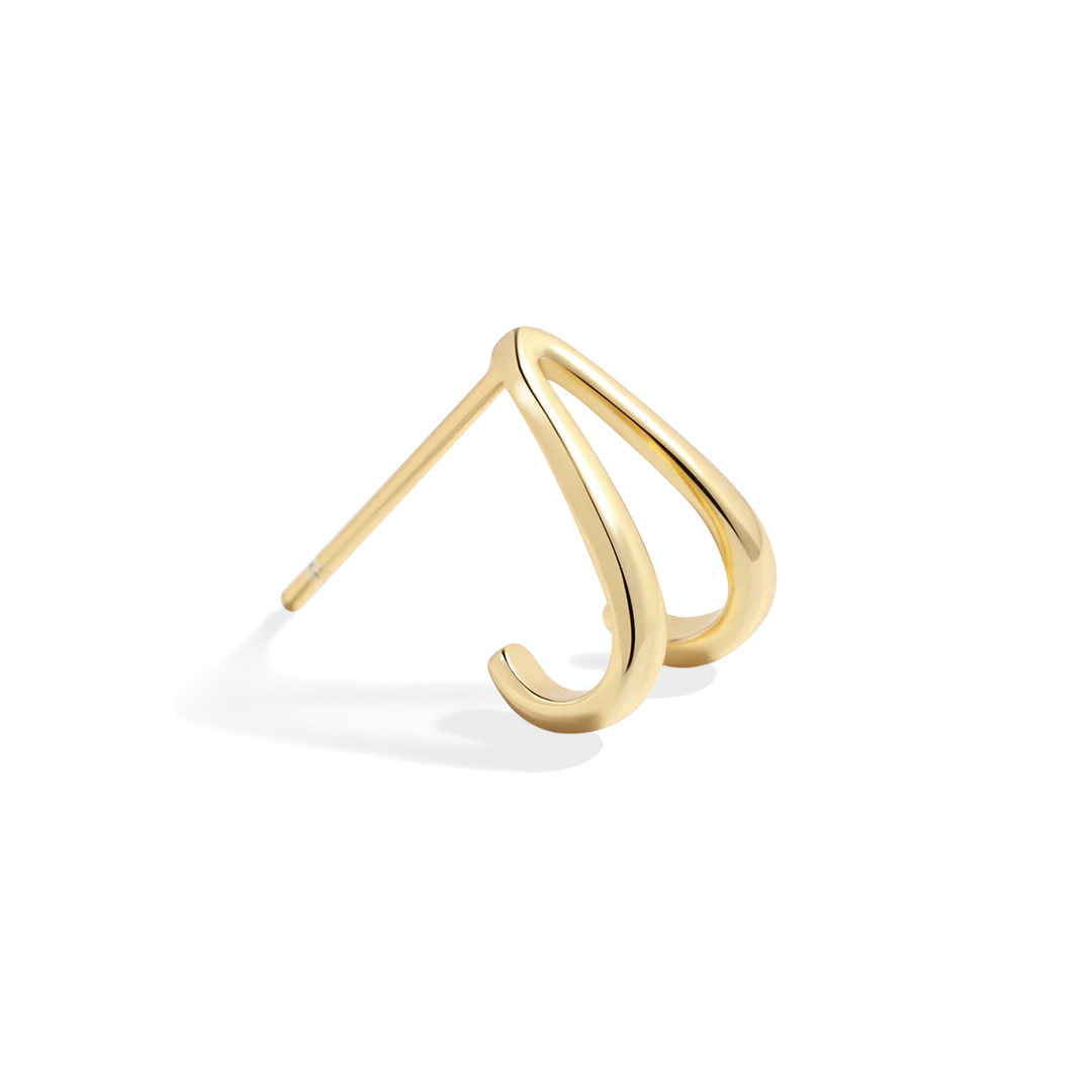 Gold Wishbone Huggie Earrings