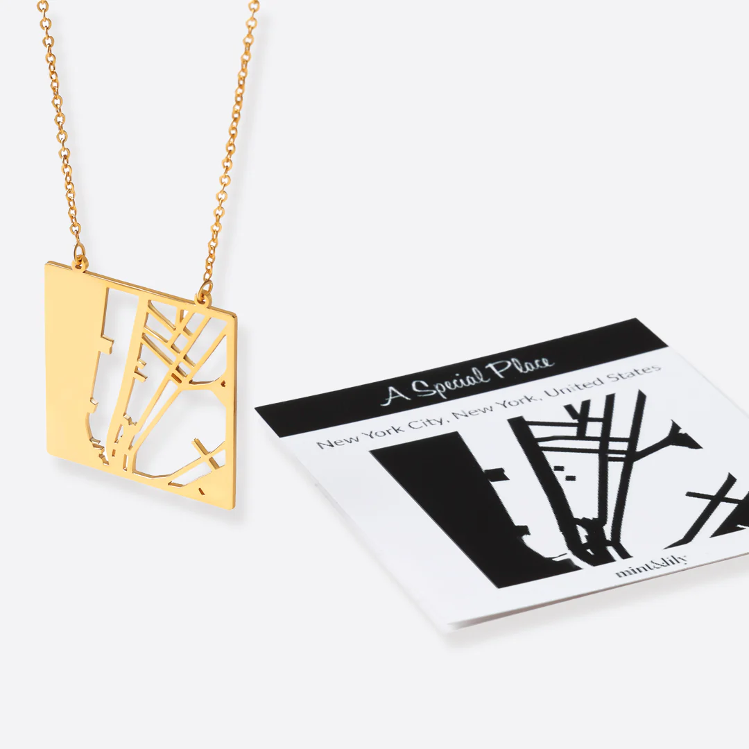 Custom Map Pendant Necklace