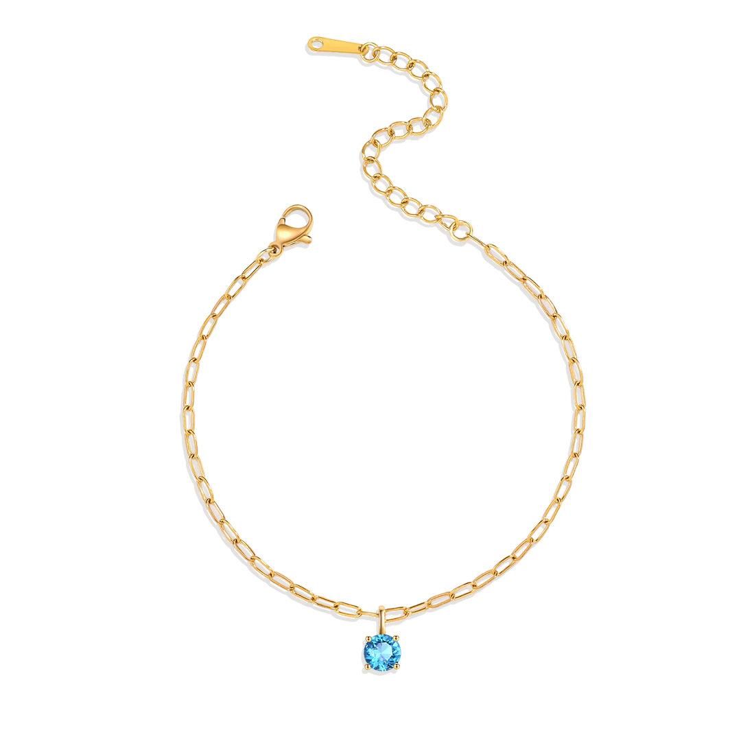 Round-Cut Birthstone Bracelet