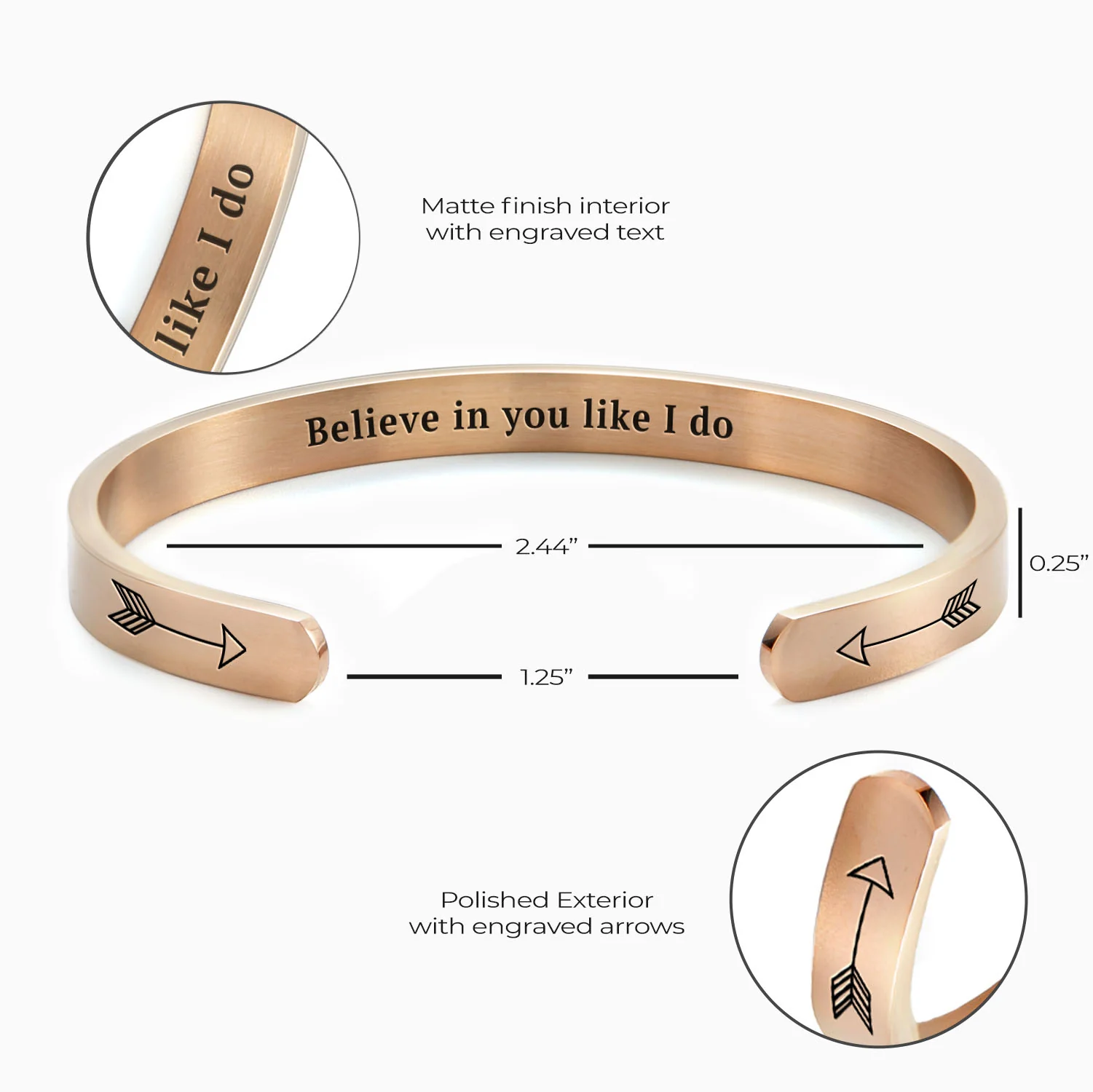 Believe in You Like I Do Cuff Bracelet