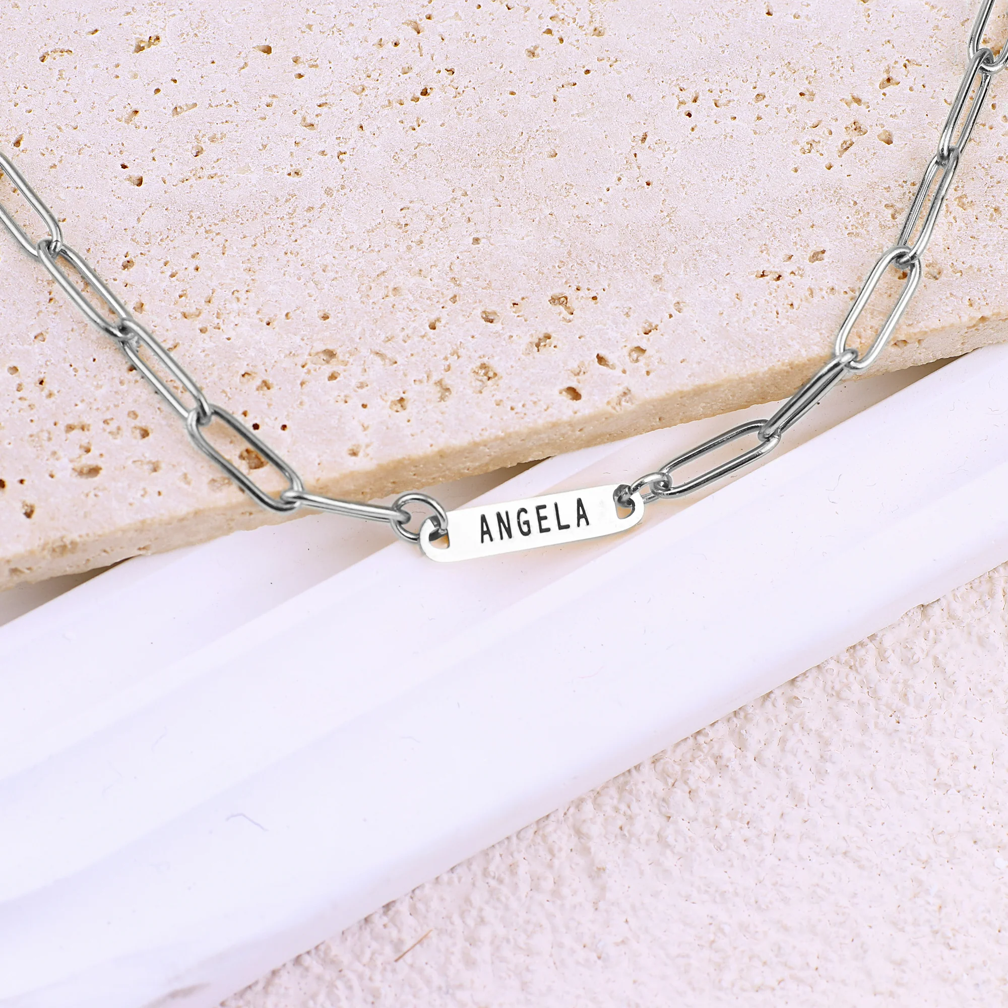 Paperclip Necklace With Personalized Names