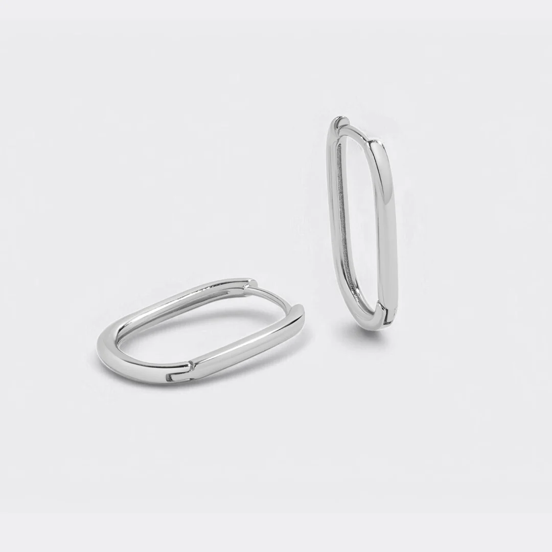 Retro Box Huggie Hoop Earrings
