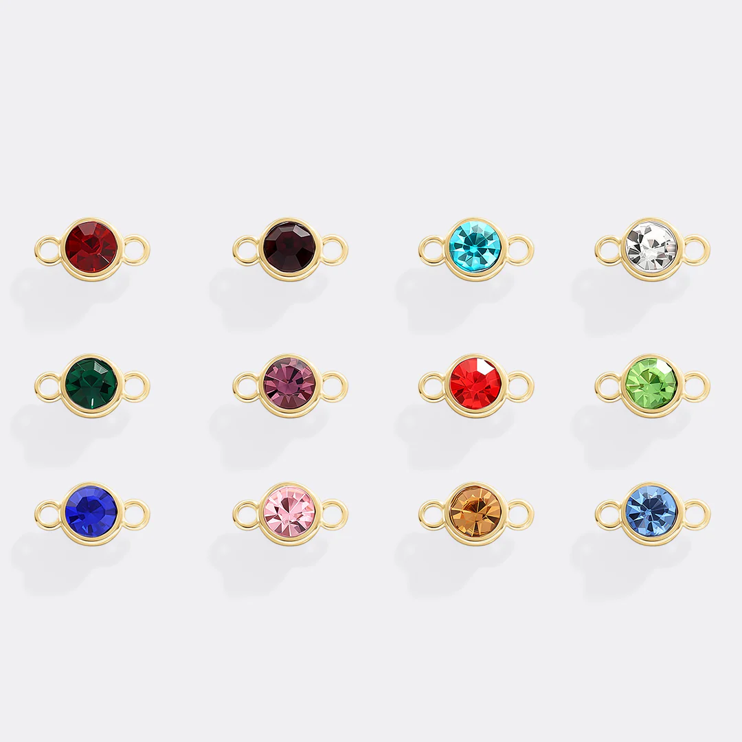 Personalized Birth Flower & Birthstones Bracelet October Cosmos