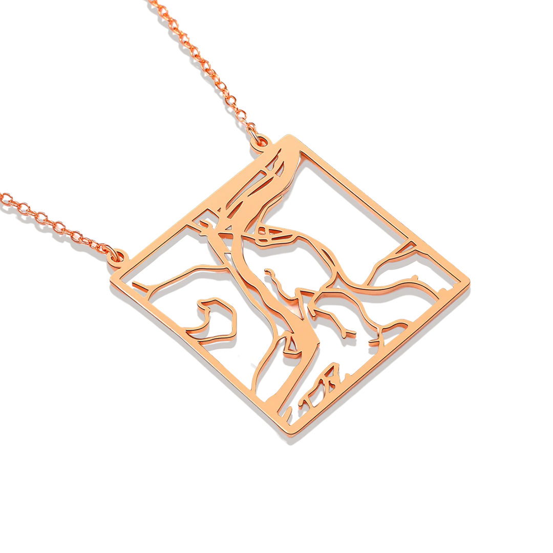 Custom Map Pendant Necklace