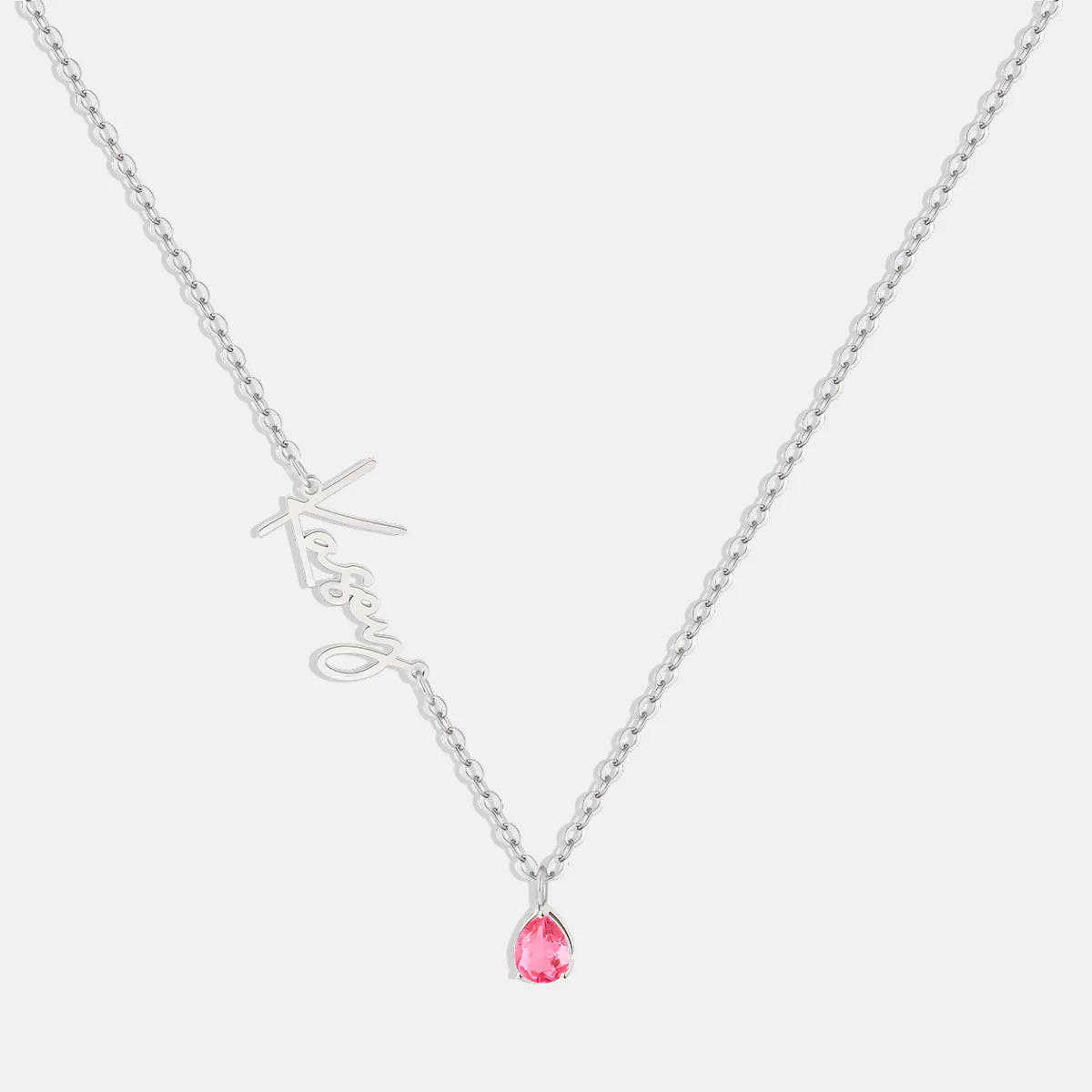 Handmade Birthstone Name Necklace