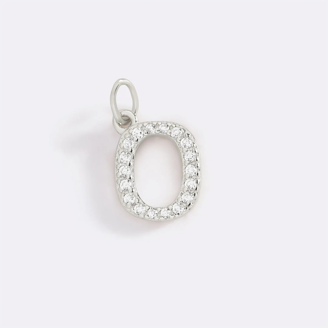 Dainty Pave Initial Charm