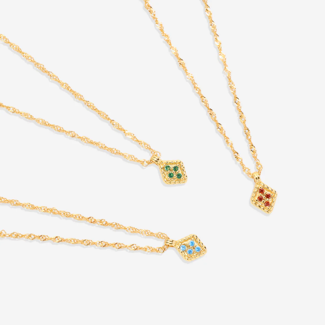 Dainty Birthstone Kite Necklace