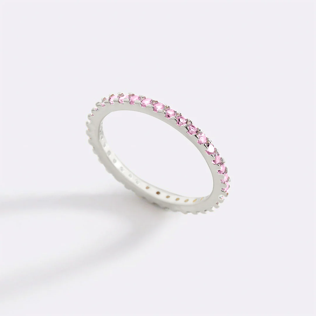 October Birthstone Eternity Stacking Ring