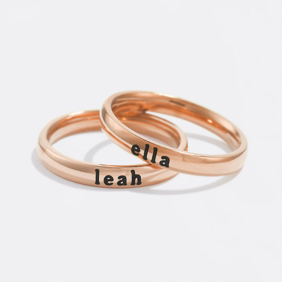 Tiny Stackable Name Ring