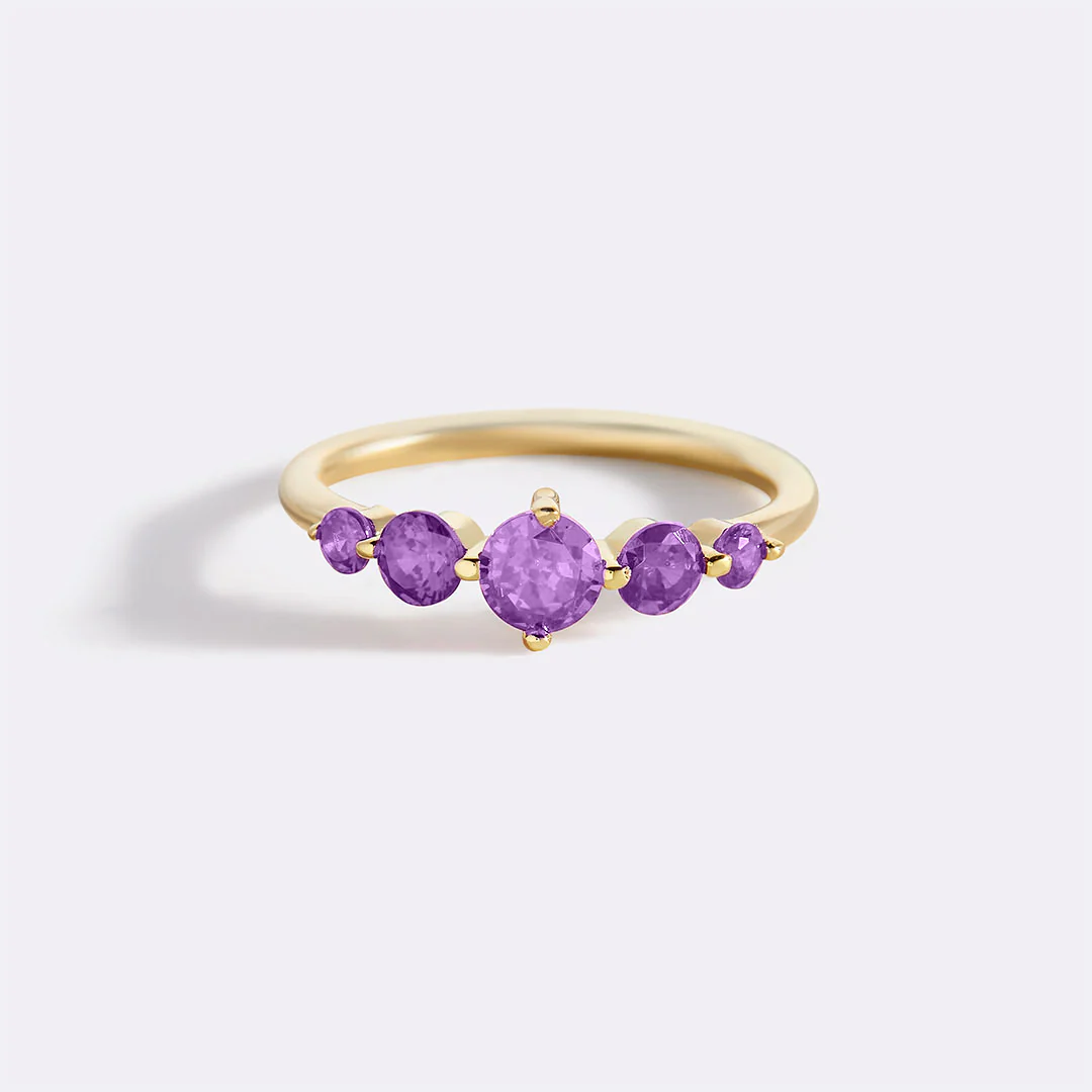 Five Stone Statement Birthstone Ring