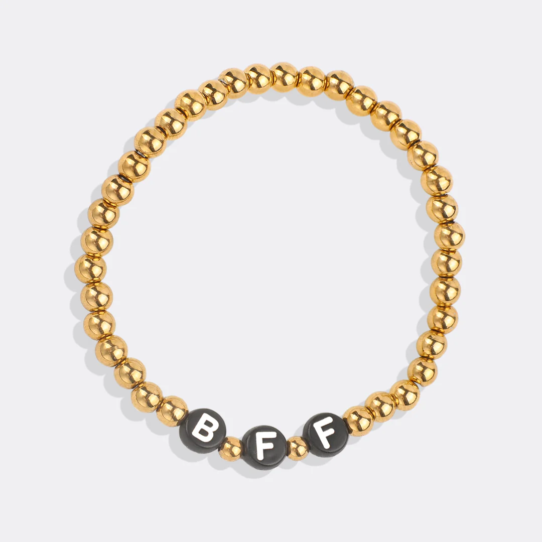 Custom Gold Beaded Name Bracelet