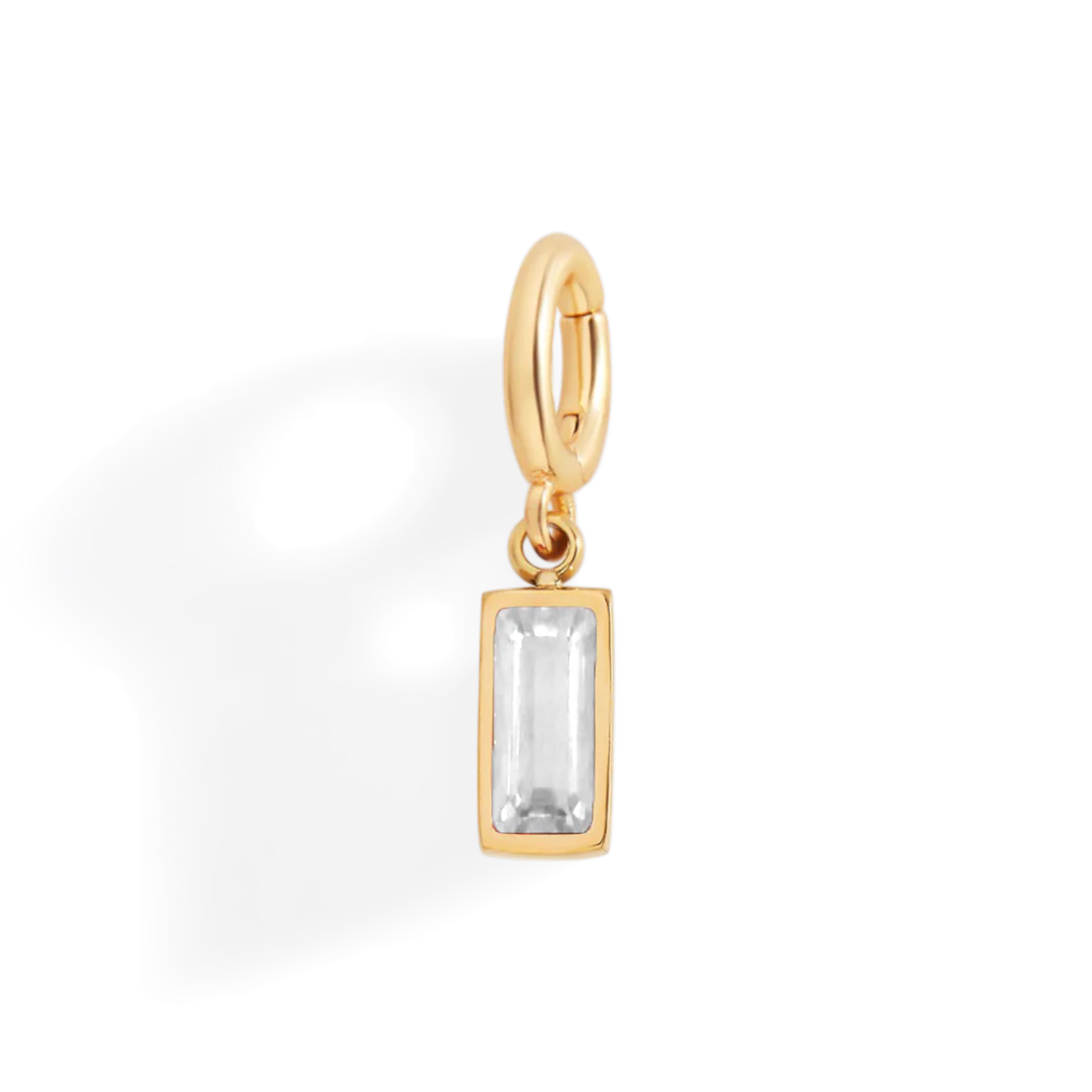 Dainty Baguette Birthstone Charm
