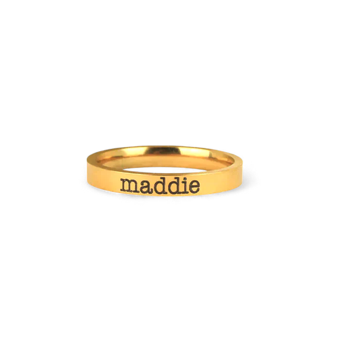 Engraved Stackable Name Ring | 3mm Band