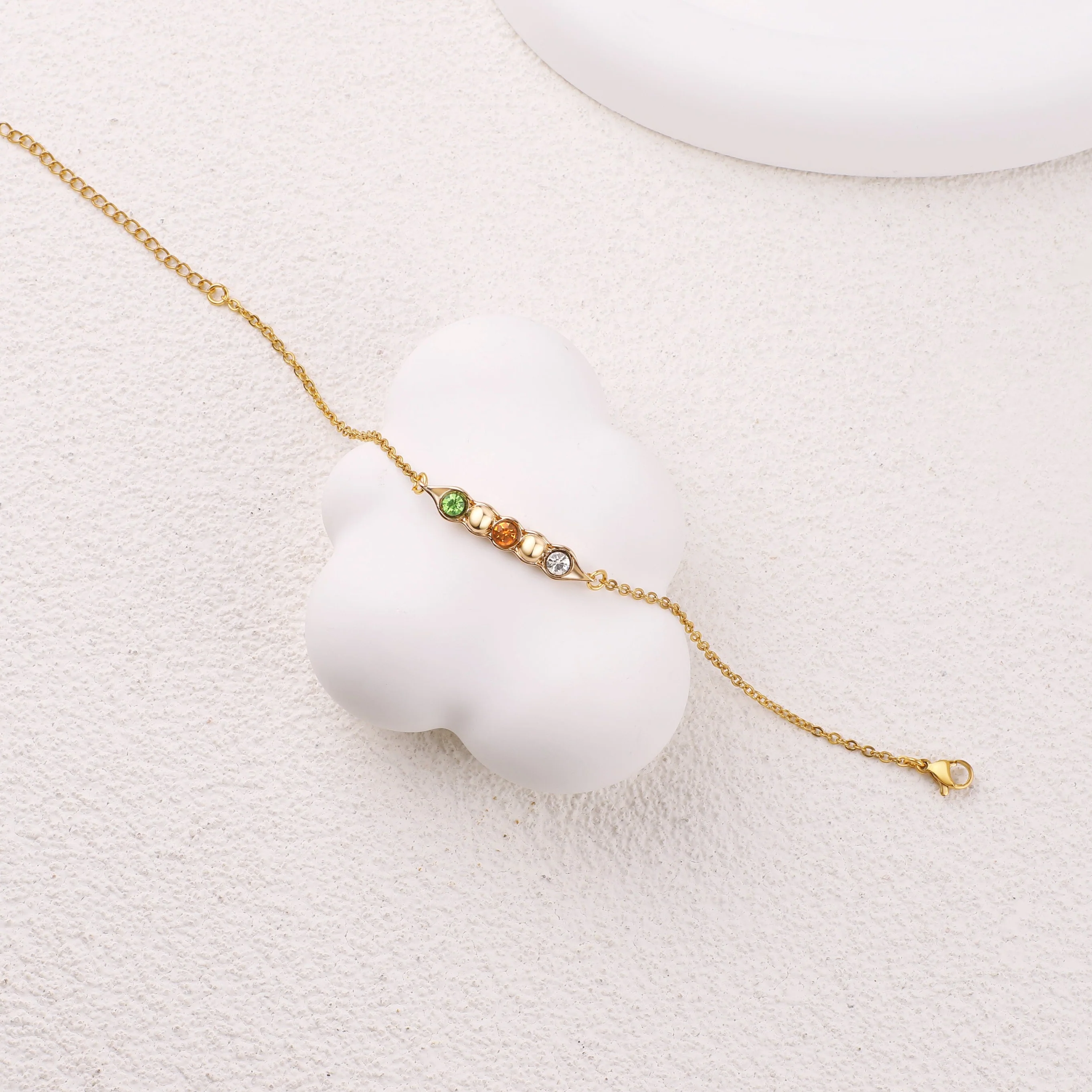 Peas in a Pod Birthstone Bracelet