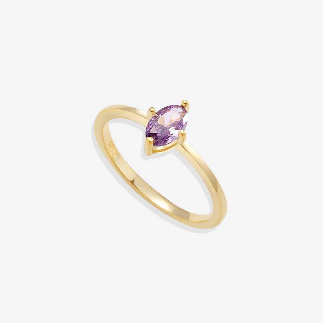 Birthstone Marquis-Cut Ring