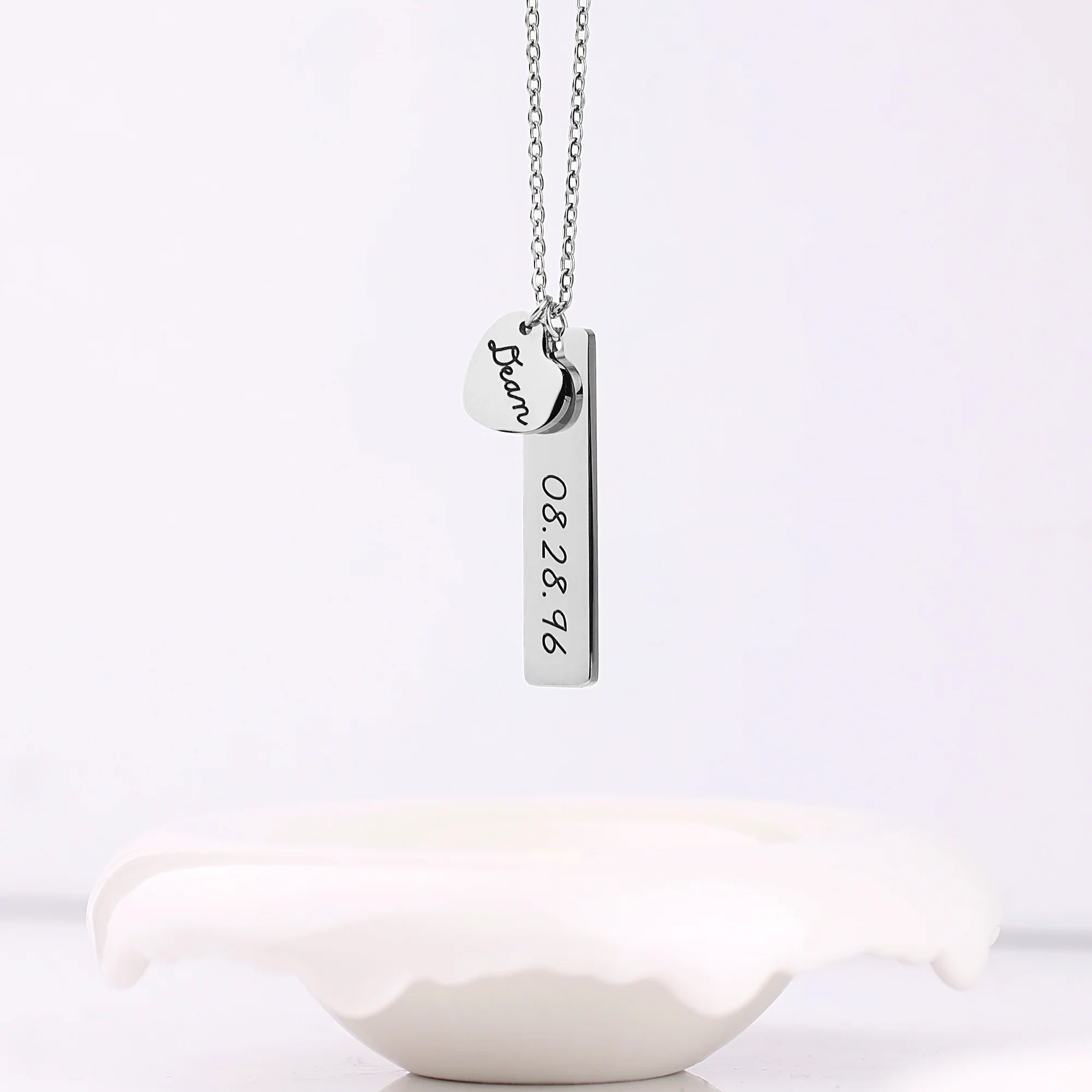 Engraved Heart Pendant Necklace • Best Friend Gift