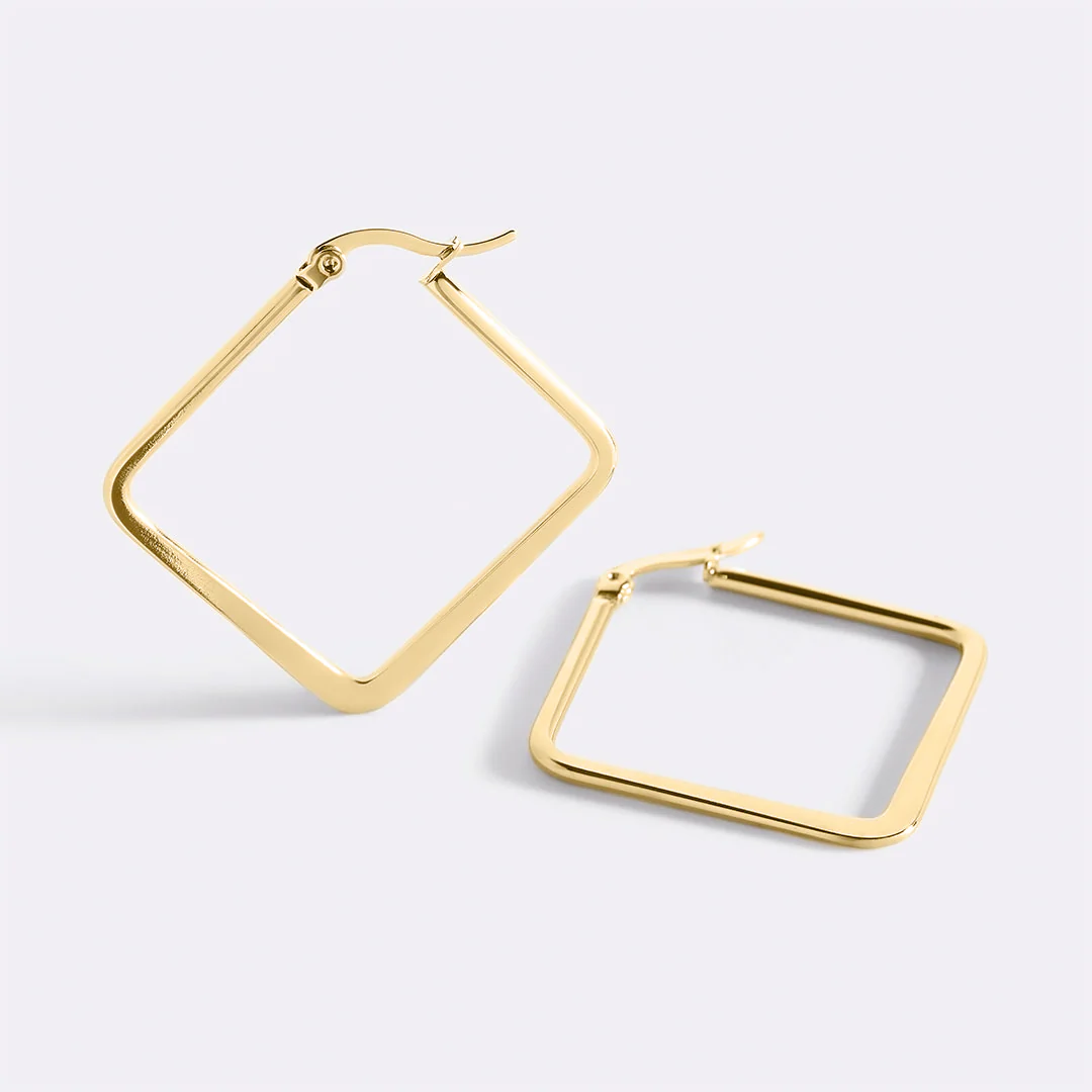 Geometric Girl Boss Hoop Earrings