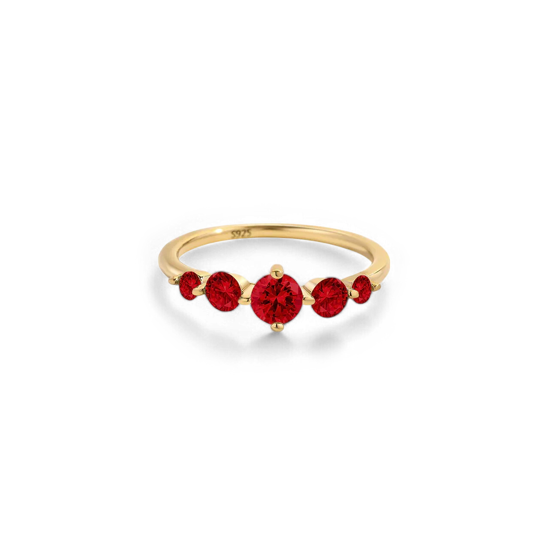 Five Stone Statement Birthstone Ring