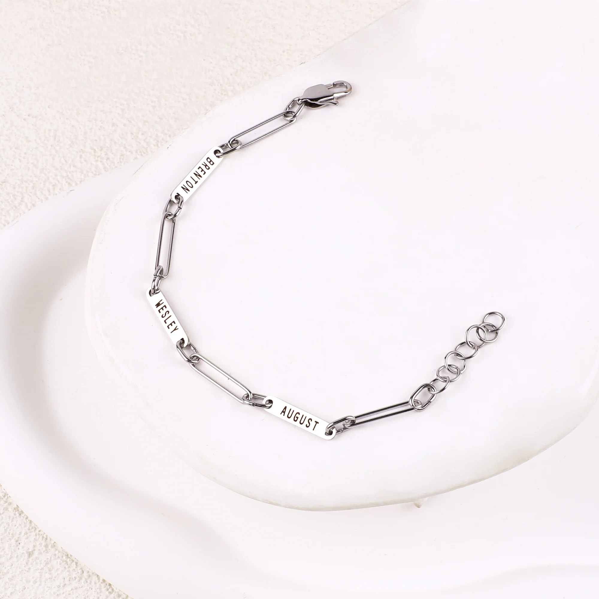 Personalized Paperclip Name Bracelet