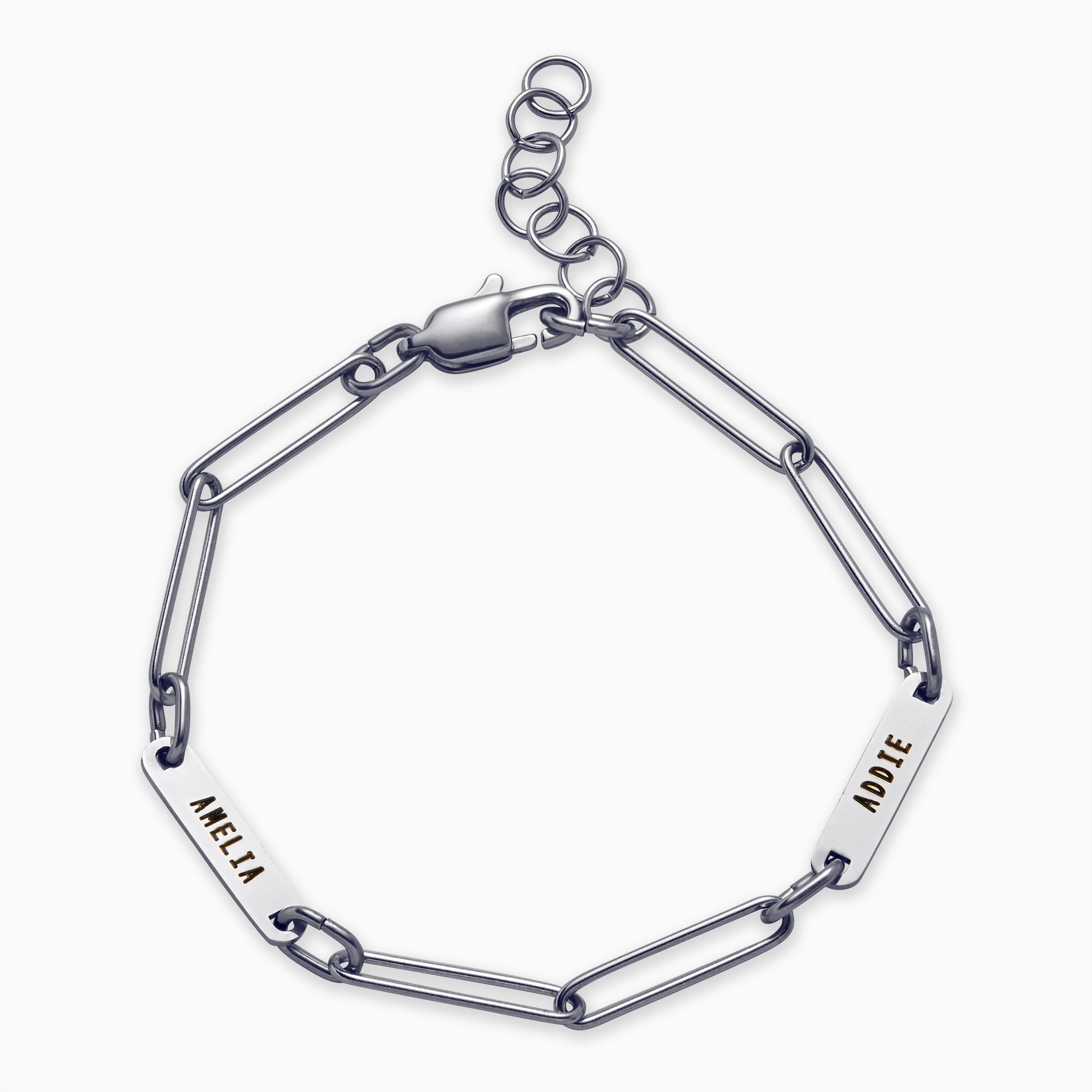 Personalized Paperclip Name Bracelet