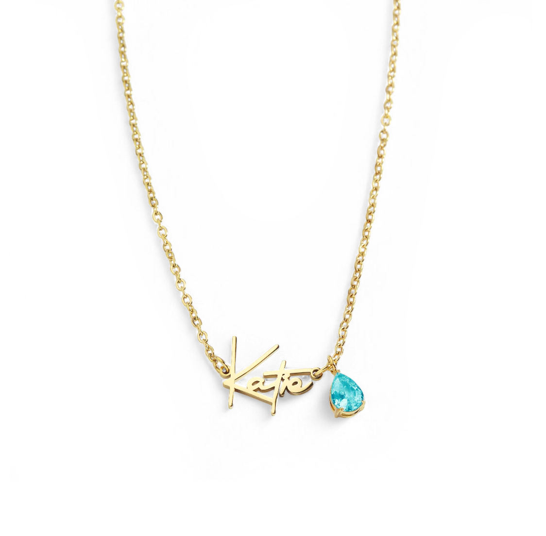 Handmade Birthstone Name Necklace