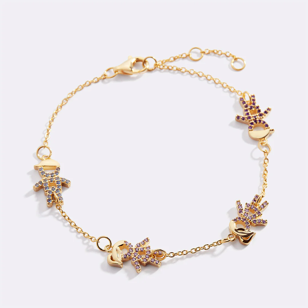 Personalized Mom Bracelet With Birthstone Kids